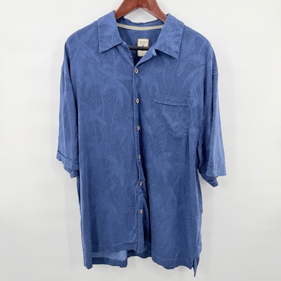 Jamaica Jaxx Other - Jamaica Jaxx Hawaiian Shirt XL 100% Silk Blend Blue Tropical Camp Casual Grandpa